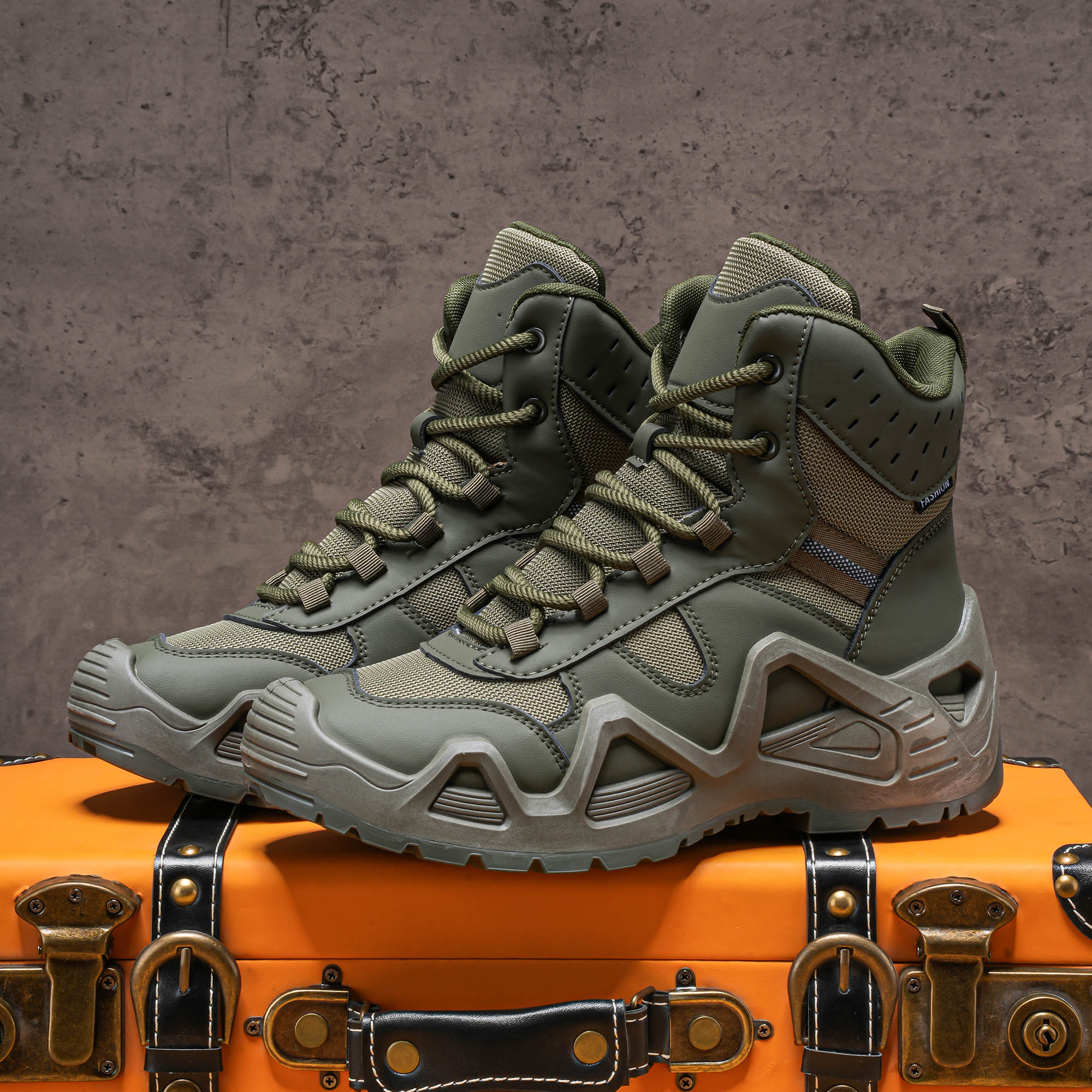Men's high top boots, hiking b - Crossfit Outdoor ulasan dan harga